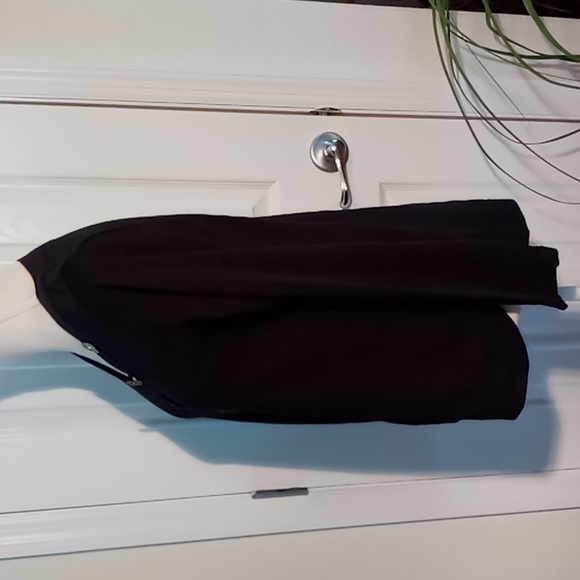 Soft Surroundings Delia Button Long Sleeve Top Black Size Petite Small - Picture 5 of 15